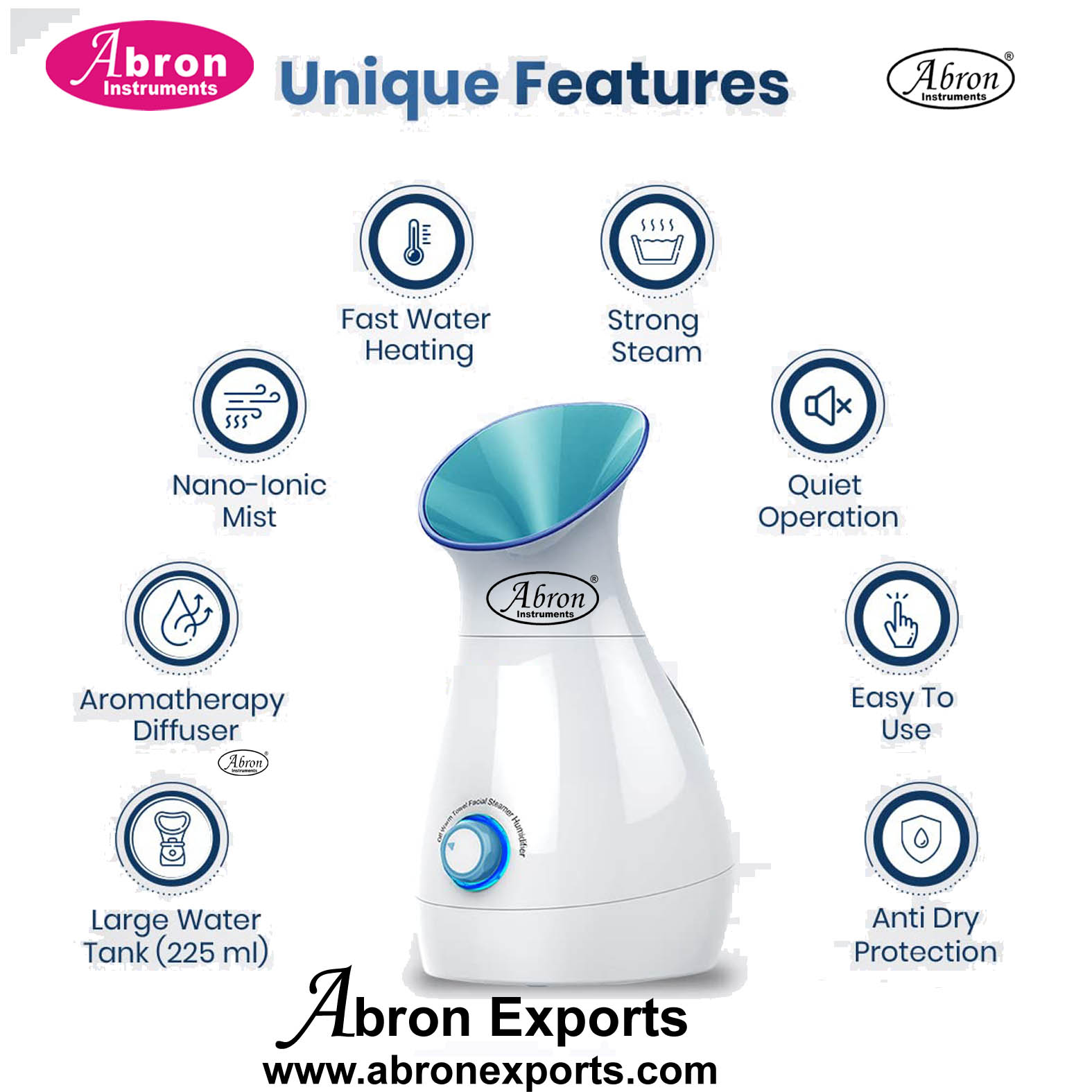 Humidifier steamer vaporizer for Room asthma towel wetting 200ml small tabletop portable for Room Office works Abron ABM-2946HS